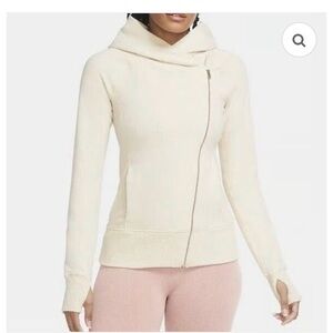 Nike Yoga Cream Hoodie with Asymmetrical Zip
